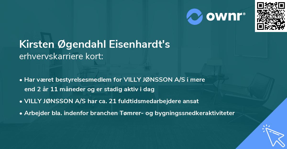Kirsten Øgendahl Eisenhardt's erhvervskarriere kort