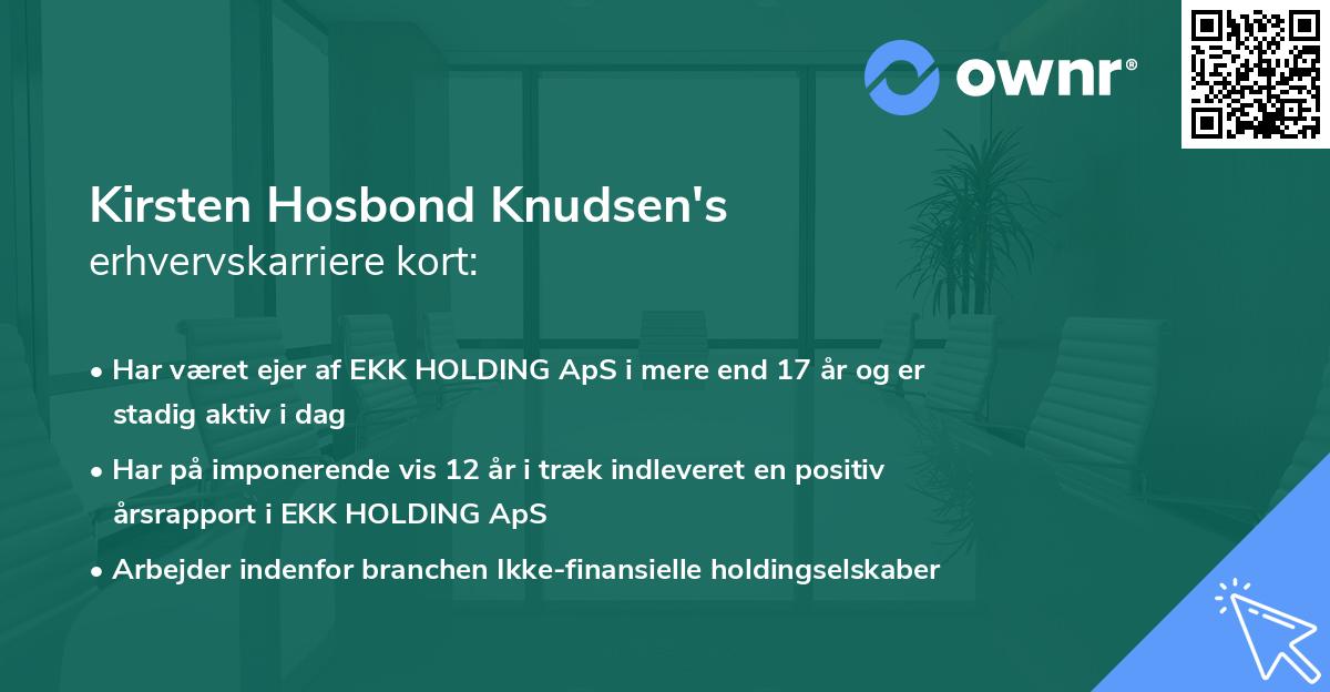Kirsten Hosbond Knudsen's erhvervskarriere kort