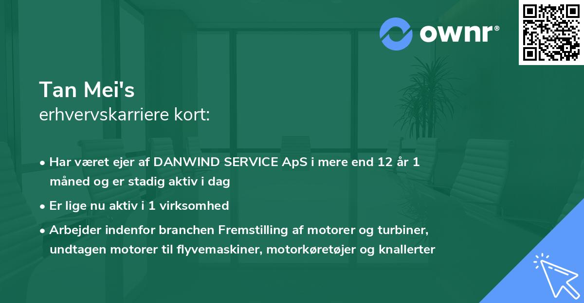 Tan Mei's erhvervskarriere kort