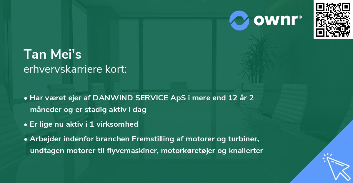 Tan Mei's erhvervskarriere kort