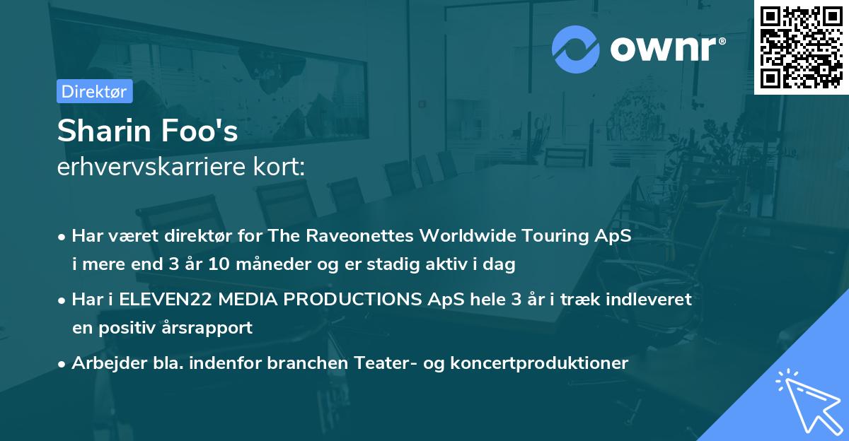 Sharin Foo's erhvervskarriere kort