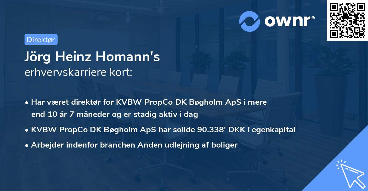 Jörg Heinz Homann's erhvervskarriere kort