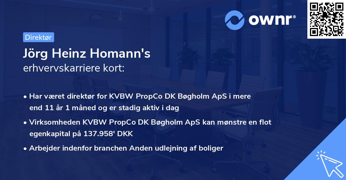 Jörg Heinz Homann's erhvervskarriere kort
