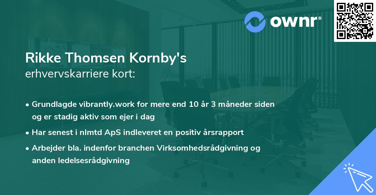 Rikke Thomsen Kornby's erhvervskarriere kort