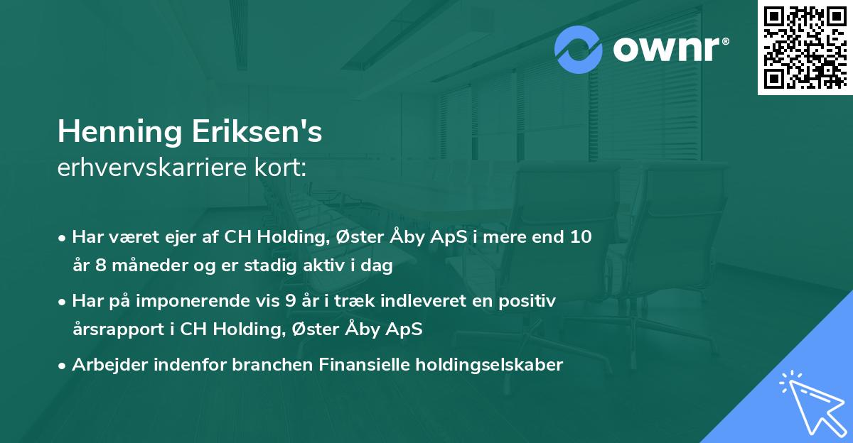 Henning Eriksen's erhvervskarriere kort
