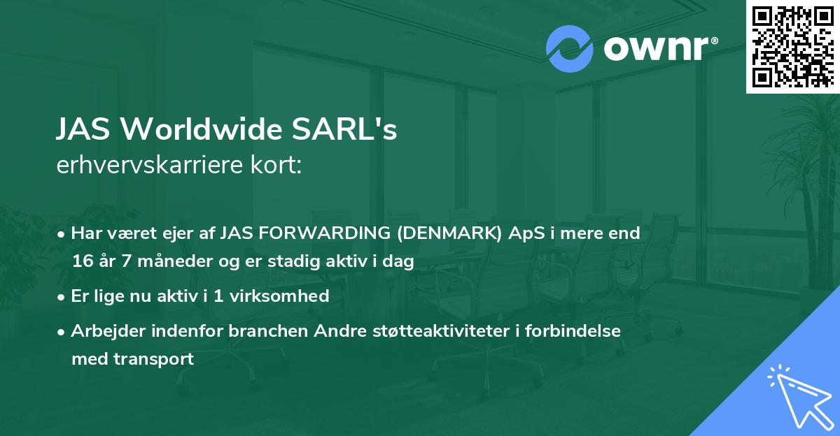 JAS Worldwide SARL's erhvervskarriere kort