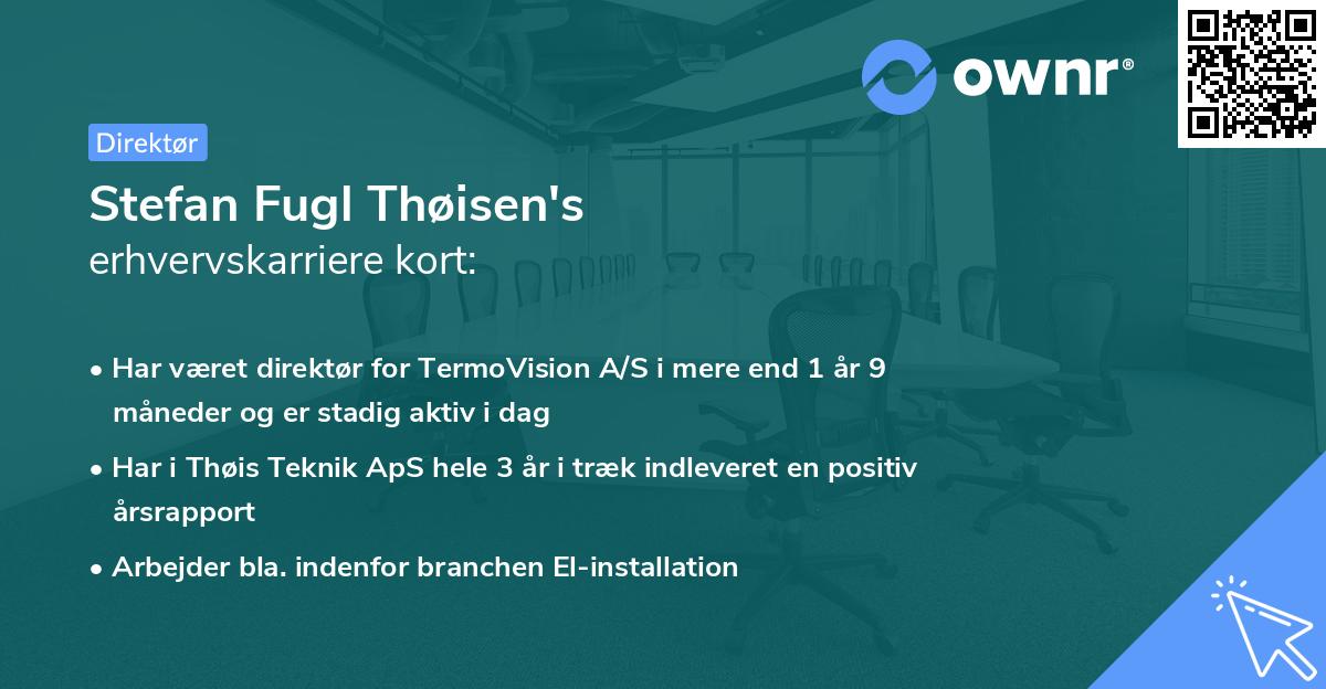 Stefan Fugl Thøisen's erhvervskarriere kort