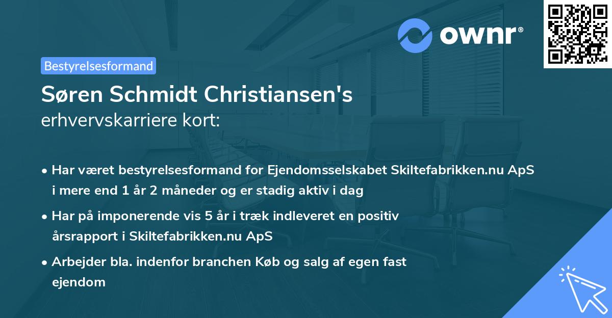 Søren Schmidt Christiansen's erhvervskarriere kort