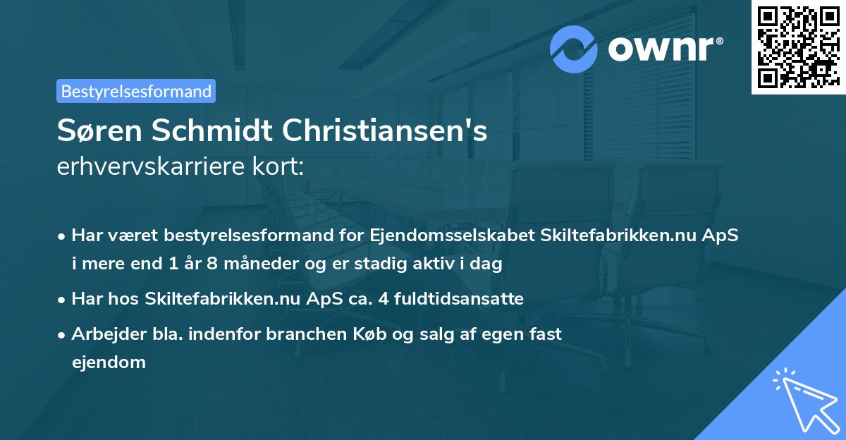 Søren Schmidt Christiansen's erhvervskarriere kort