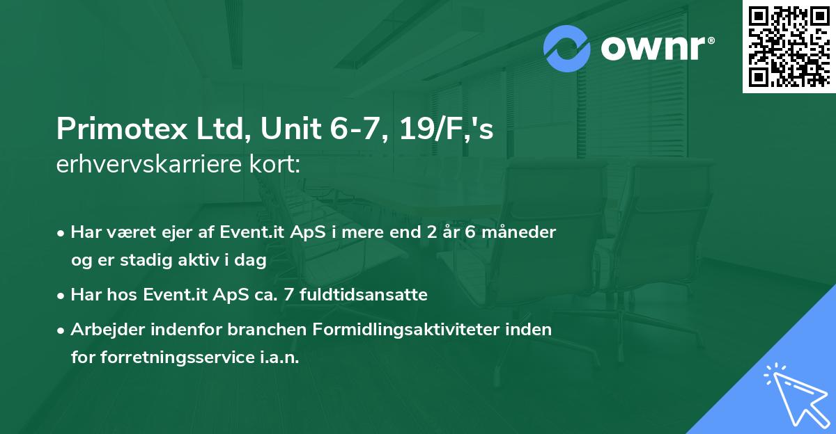 Primotex Ltd, Unit 6-7, 19/F,'s erhvervskarriere kort