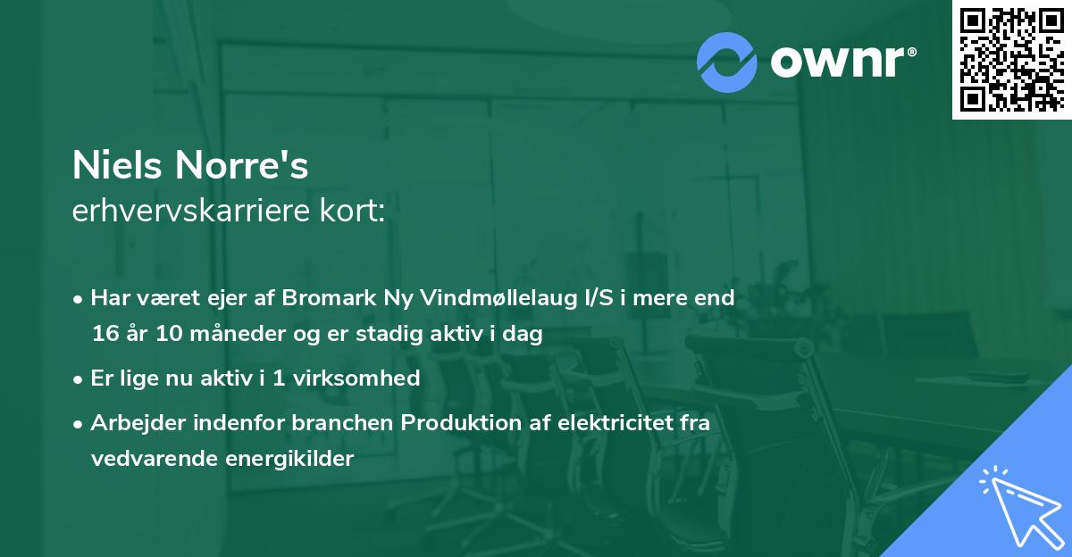 Niels Norre's erhvervskarriere kort
