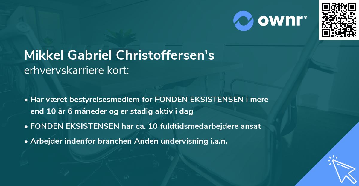 Mikkel Gabriel Christoffersen's erhvervskarriere kort