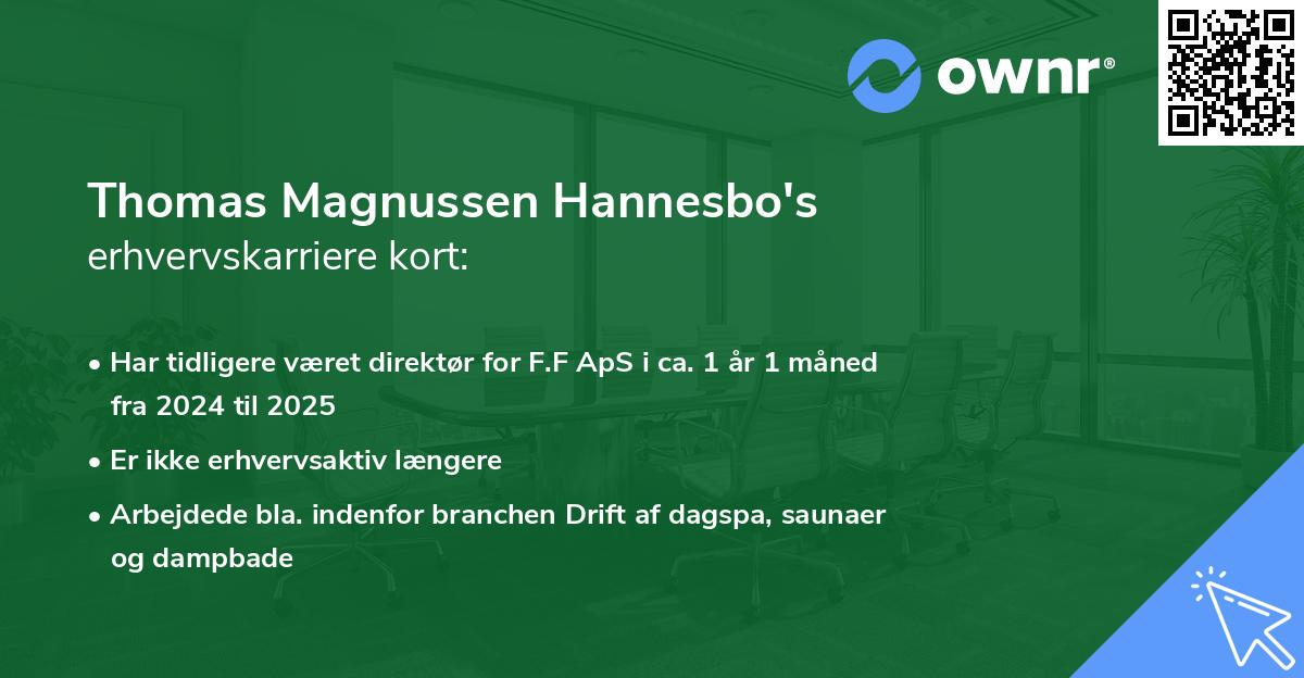 Thomas Magnussen Hannesbo's erhvervskarriere kort