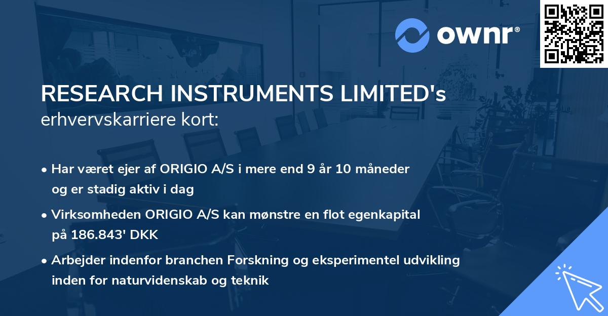 RESEARCH INSTRUMENTS LIMITED's erhvervskarriere kort