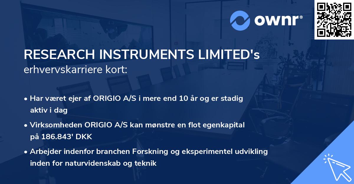 RESEARCH INSTRUMENTS LIMITED's erhvervskarriere kort
