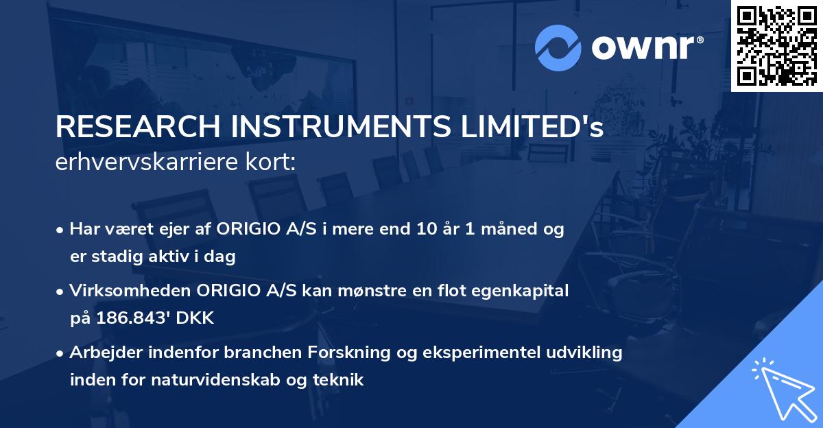 RESEARCH INSTRUMENTS LIMITED's erhvervskarriere kort