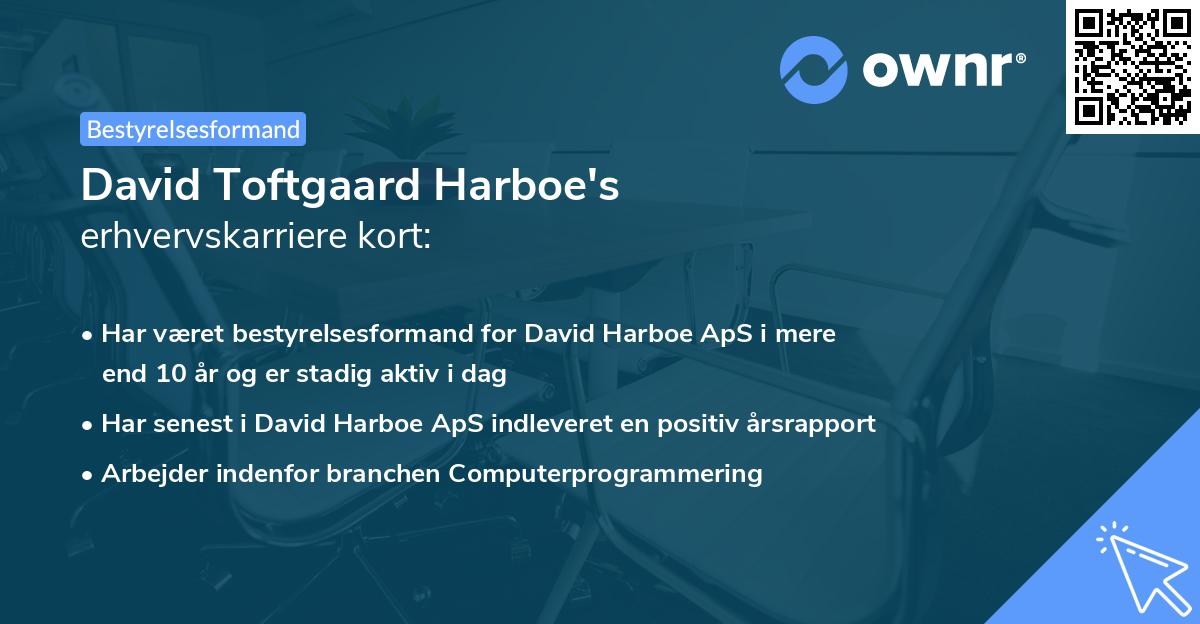 David Toftgaard Harboe's erhvervskarriere kort