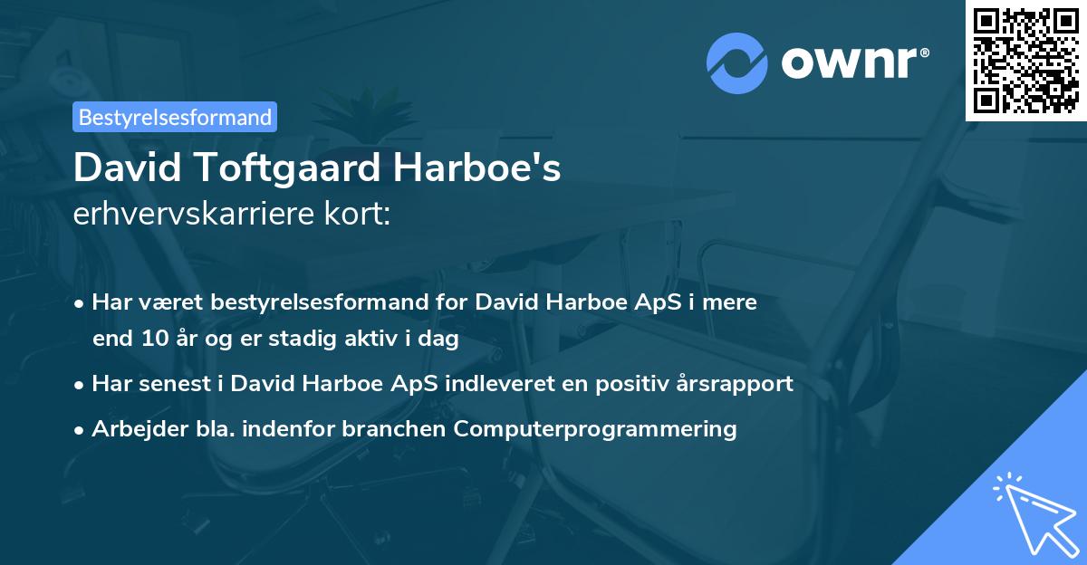 David Toftgaard Harboe's erhvervskarriere kort