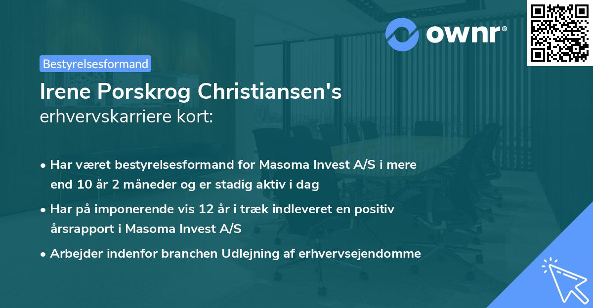 Irene Porskrog Christiansen's erhvervskarriere kort