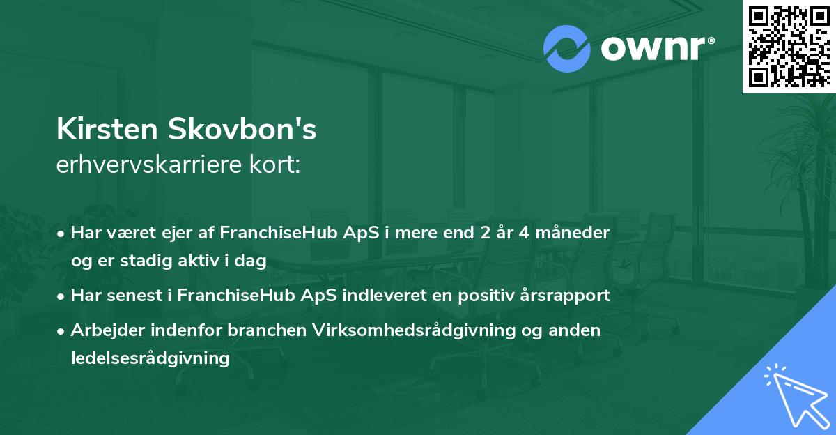 Kirsten Skovbon's erhvervskarriere kort
