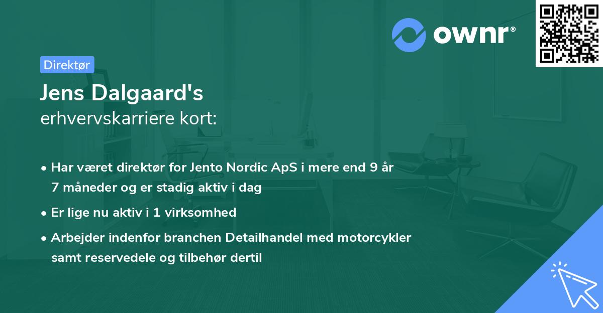 Jens Dalgaard's erhvervskarriere kort