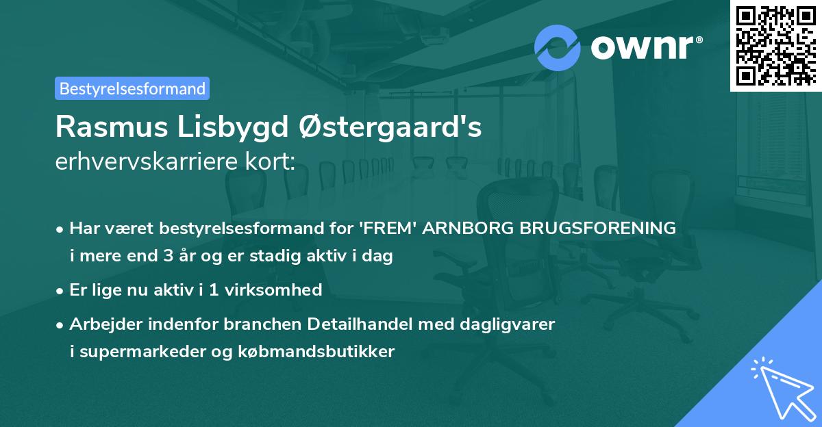 Rasmus Lisbygd Østergaard's erhvervskarriere kort