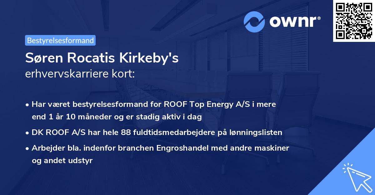 Søren Rocatis Kirkeby's erhvervskarriere kort