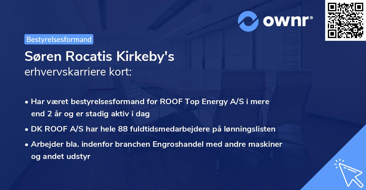 Søren Rocatis Kirkeby's erhvervskarriere kort