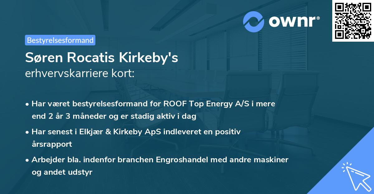 Søren Rocatis Kirkeby's erhvervskarriere kort