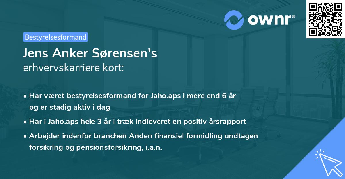 Jens Anker Sørensen's erhvervskarriere kort