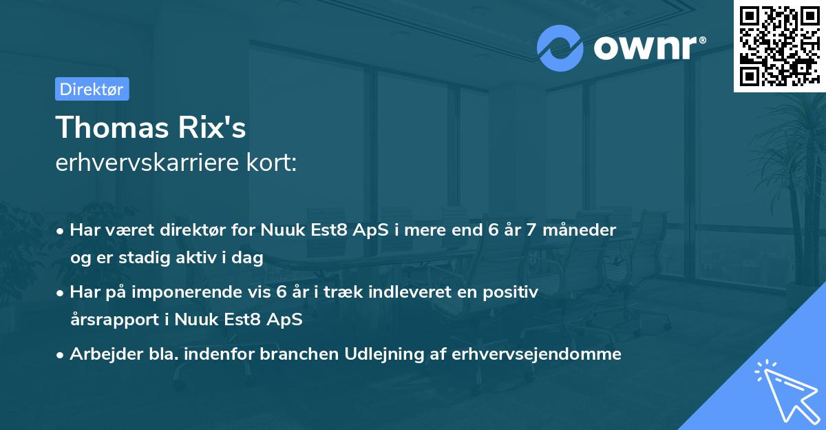 Thomas Rix's erhvervskarriere kort