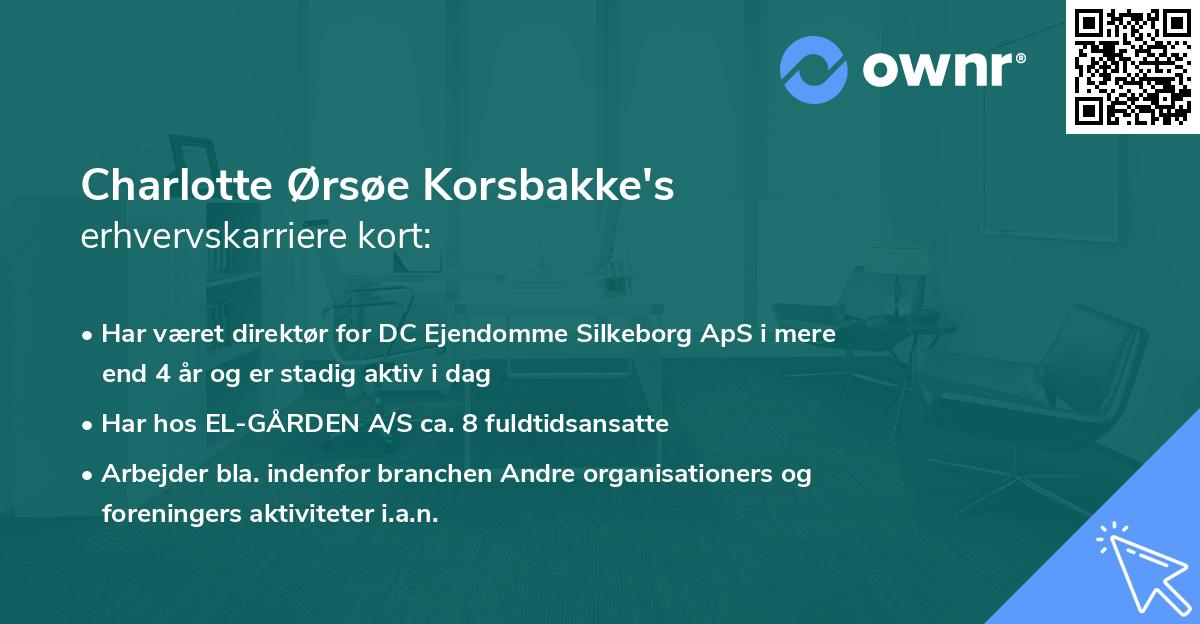 Charlotte Ørsøe Korsbakke's erhvervskarriere kort