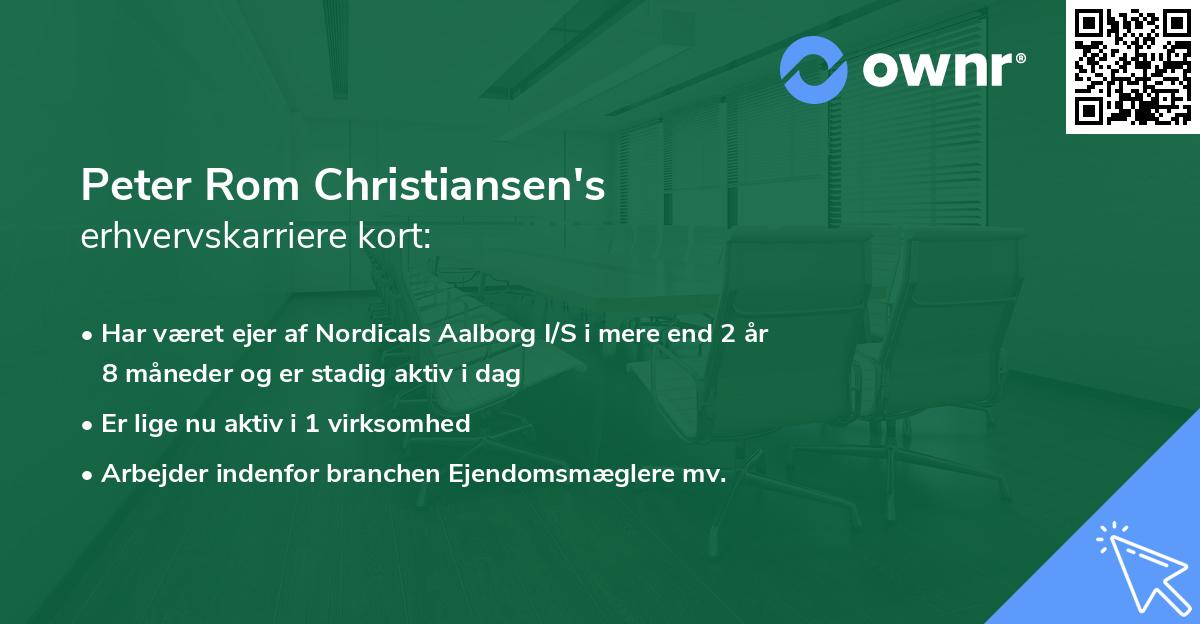 Peter Rom Christiansen's erhvervskarriere kort