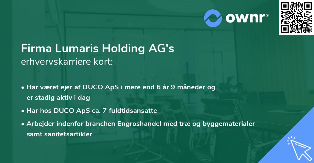 Firma Lumaris Holding AG's erhvervskarriere kort