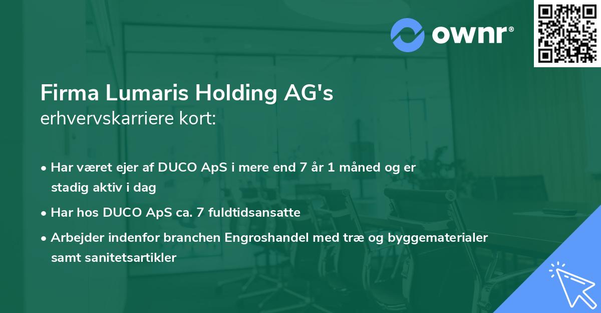 Firma Lumaris Holding AG's erhvervskarriere kort