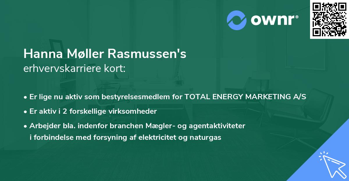 Hanna Møller Rasmussen's erhvervskarriere kort