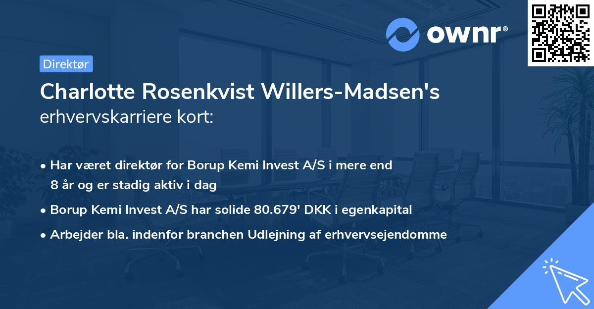 Charlotte Rosenkvist Willers-Madsen's erhvervskarriere kort