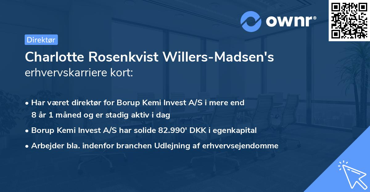 Charlotte Rosenkvist Willers-Madsen's erhvervskarriere kort