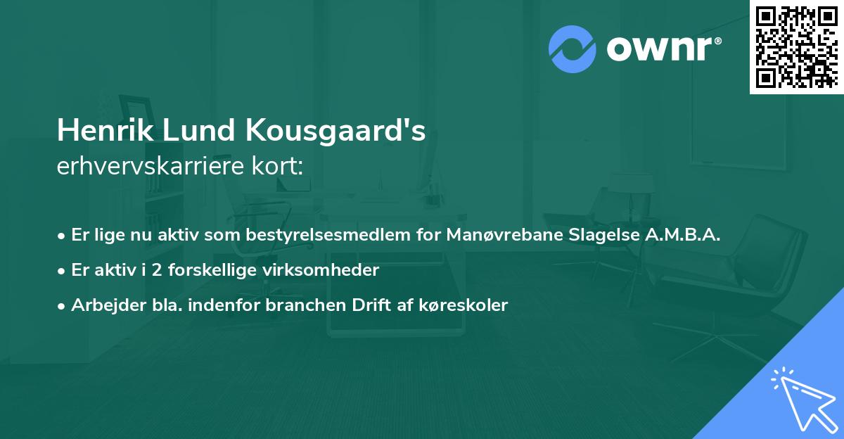 Henrik Lund Kousgaard's erhvervskarriere kort
