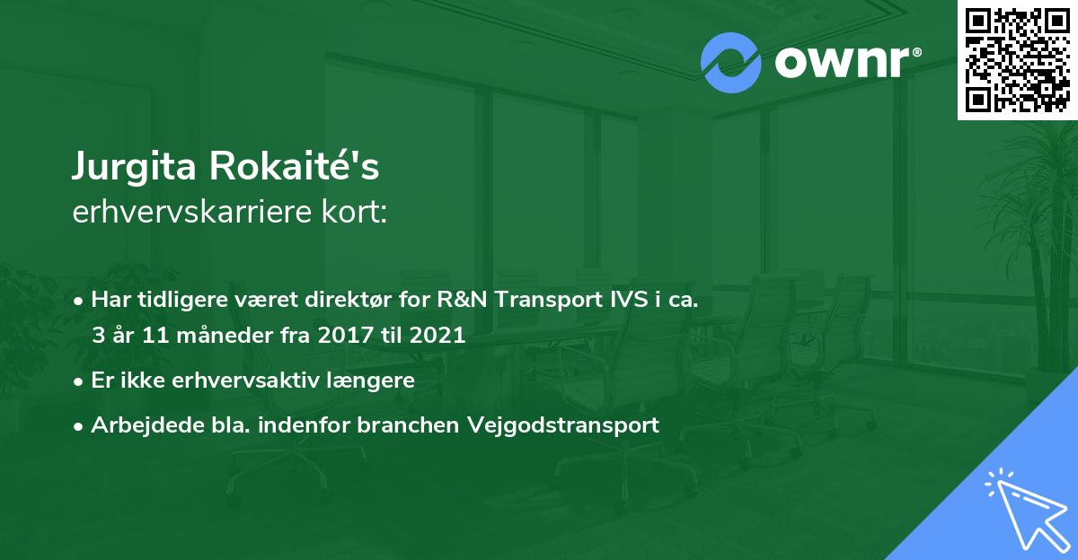 Jurgita Rokaité's erhvervskarriere kort