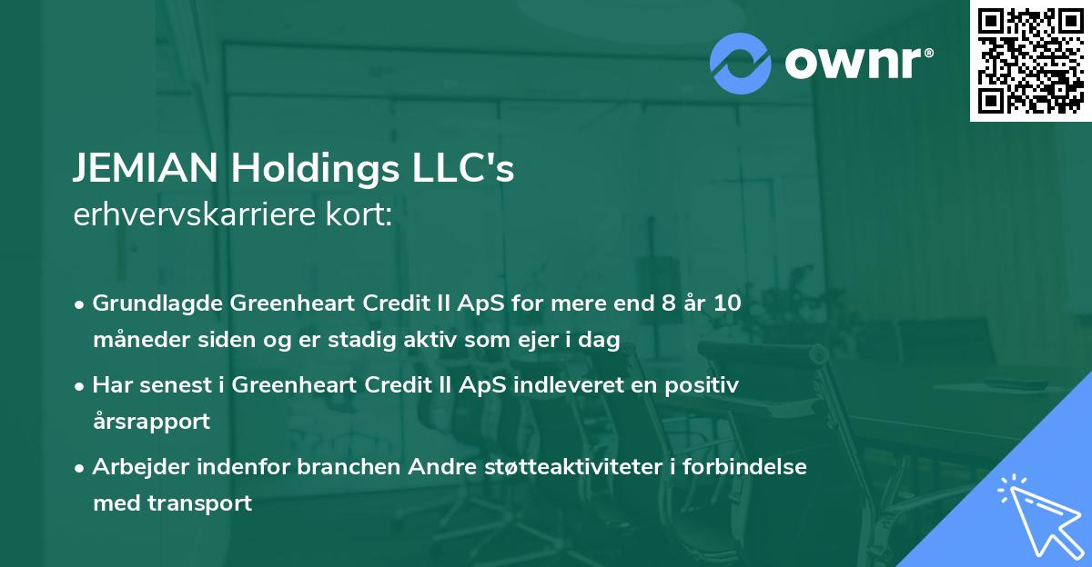 JEMIAN Holdings LLC's erhvervskarriere kort