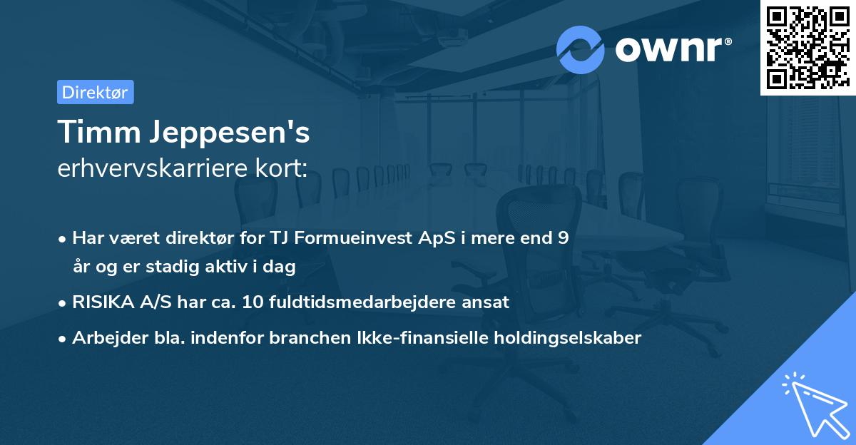 Timm Jeppesen's erhvervskarriere kort