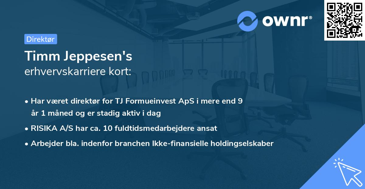 Timm Jeppesen's erhvervskarriere kort