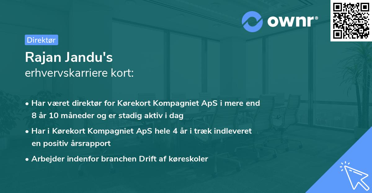 Rajan Jandu's erhvervskarriere kort