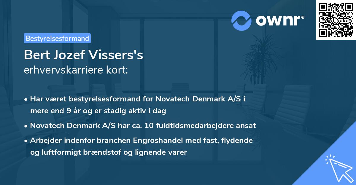 Bert Jozef Vissers's erhvervskarriere kort
