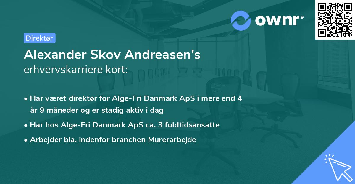 Alexander Skov Andreasen's erhvervskarriere kort