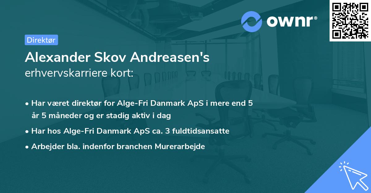 Alexander Skov Andreasen's erhvervskarriere kort