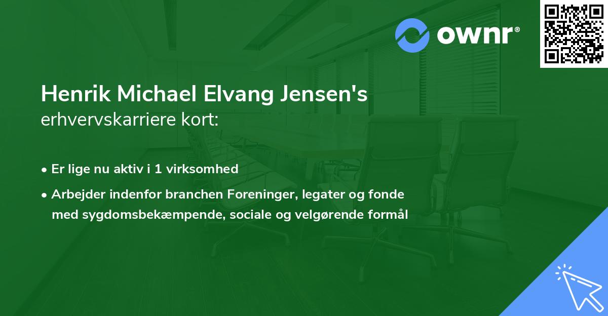 Henrik Michael Elvang Jensen's erhvervskarriere kort