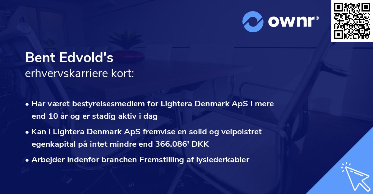 Bent Edvold's erhvervskarriere kort