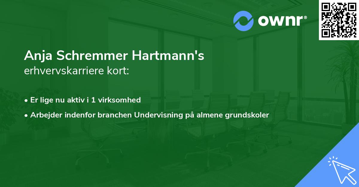 Anja Schremmer Hartmann's erhvervskarriere kort